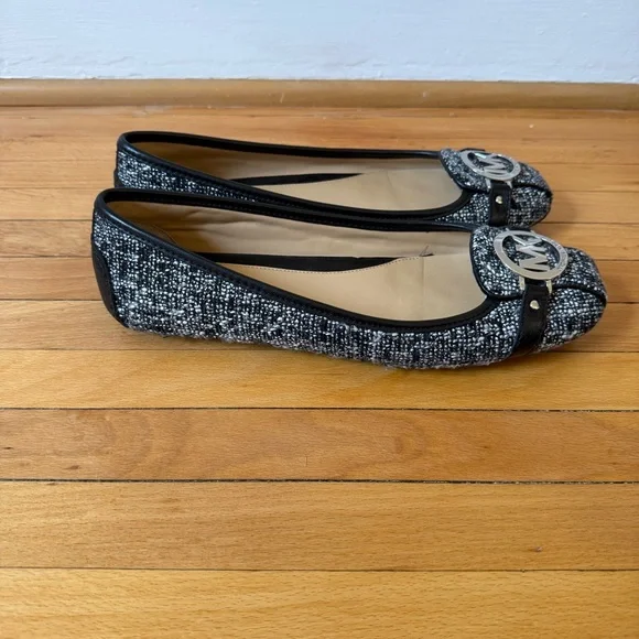 Michael Kors Fulton Moccasins Black and White Tweed Women's Flats Sz 9 EUC - Picture 3 of 6